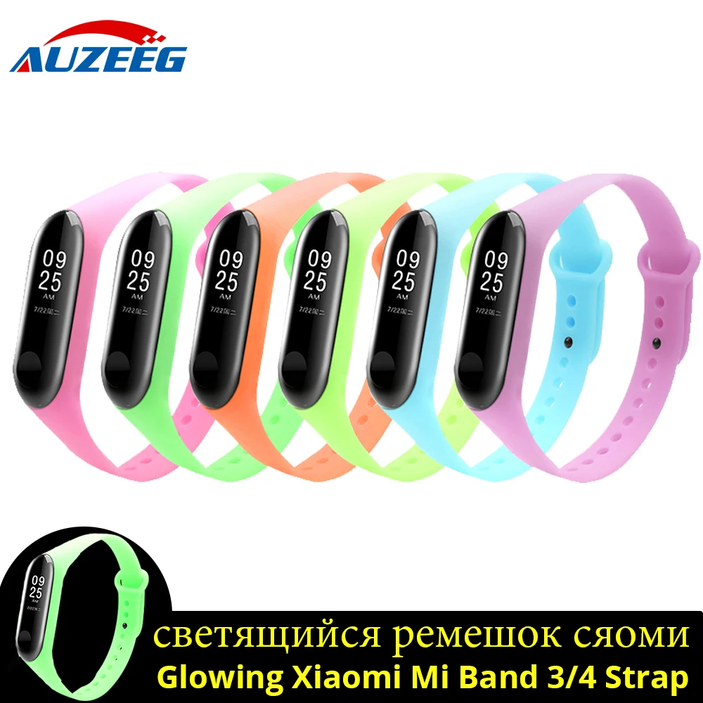 Светящийся браслет для xiaomi mi Band 3 4 умные часы с ремнем ремешок band чехол |