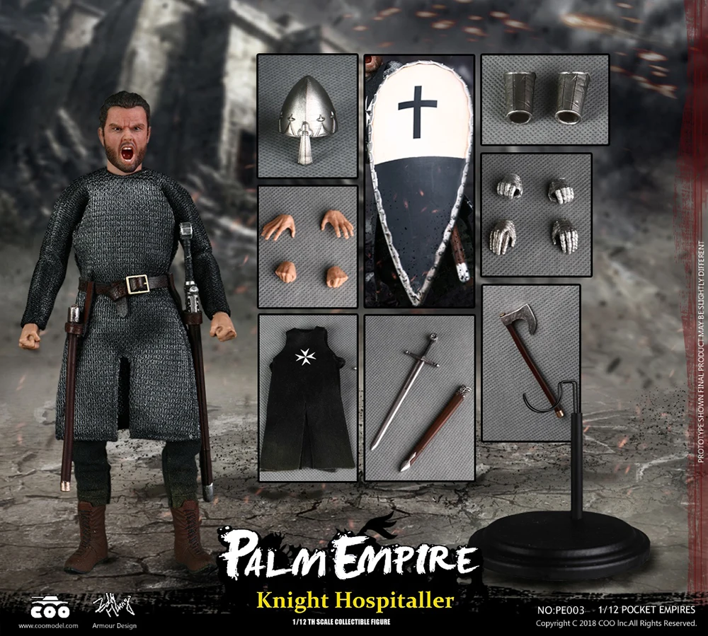 1/12 POCKET EMPIRES HOSPITALLER KNIGHT/TEMPLAR KNIGHT/ TEUTONIC KNIGHT PE001 PE002 PE003 Ancient knight figure Collection