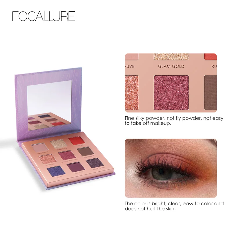 

FOCALLURE New Green Glitter Eyeshadow palette easy to wear high quality eye shadow powder Shimmer eyeshadow pallete Eyes makeup