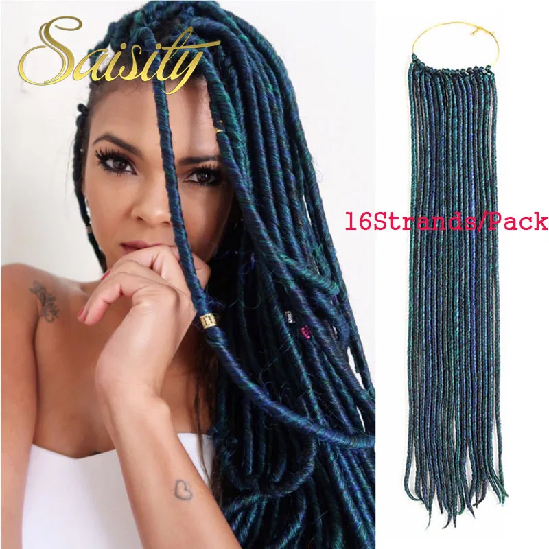 Saisity, на крючках, косички, искусственные локоны в стиле crochet волосы 1" 18" 24 шт./пакет коричневый цвет синтетические волосы плетение волос дреды