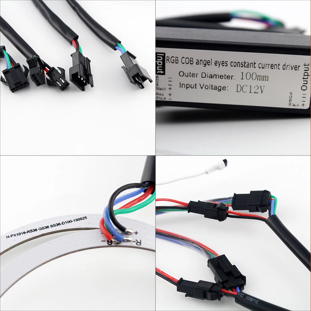 COB RGB Halo Кольца 60 мм 70 80 90 95 100 105 110 115 120 м светодиодный фонарь для автомобиля