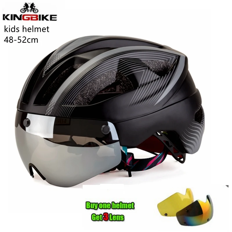KINGBIKE Детский велосипедный шлем Магнитные очки Casco Ciclismo дорожный горный MTB с