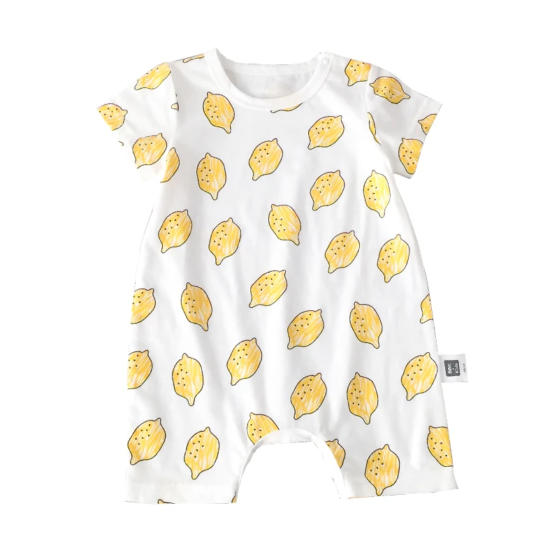 Lemonmiyu/летний короткий Детский комбинезон с фруктовым принтом короткими рукавами