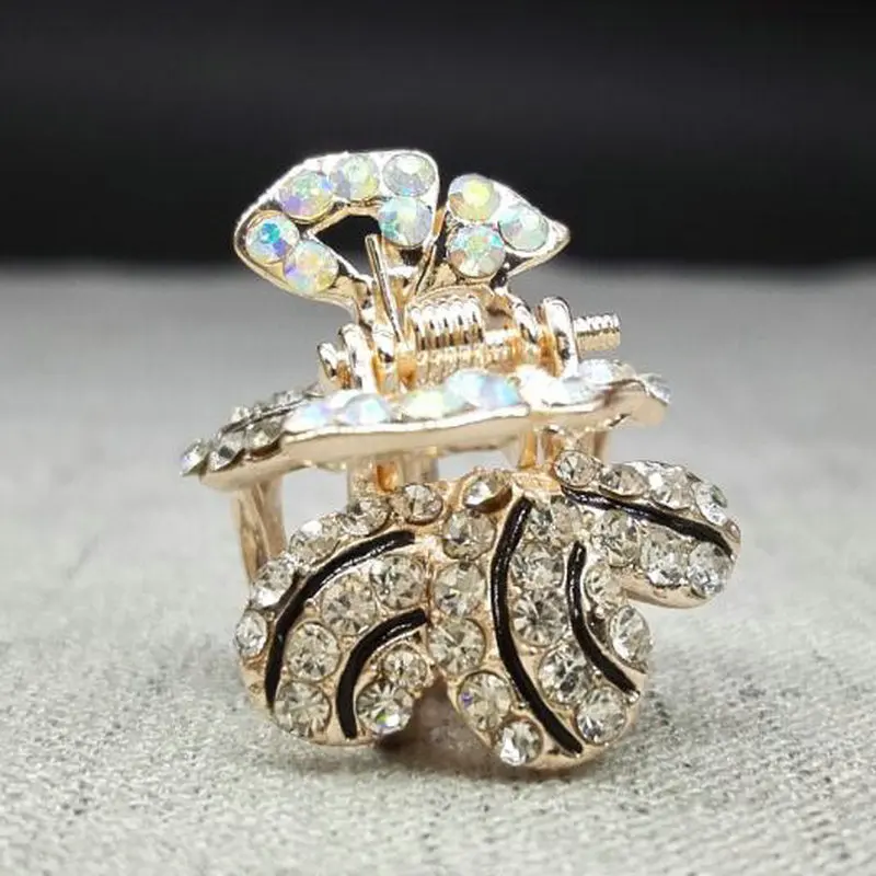 2017 розовое золото украшения для волос коготь аксессуар на голову со стразами с