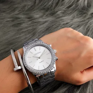 Модные женские серебряные часы CONTENA роскошные женские часы со стразами женские часы Relogio Feminino женские часы