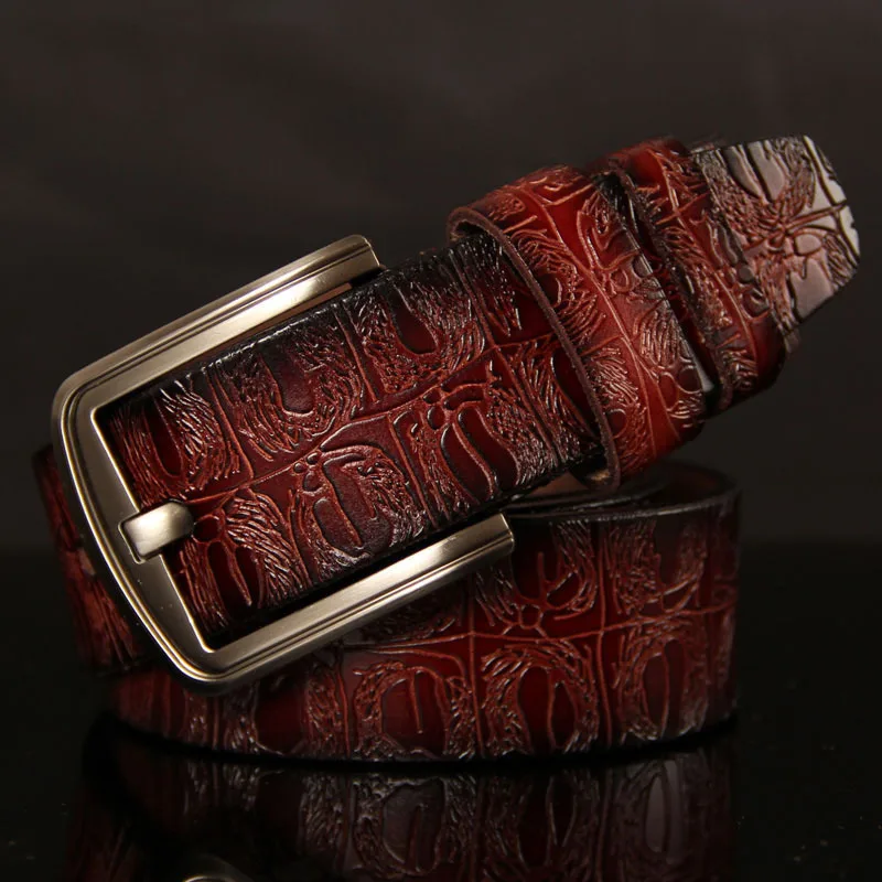 2020 mens luxury crocodile pattern belt leather mens belts cinturones hombre pin buckle ceinture male business designer