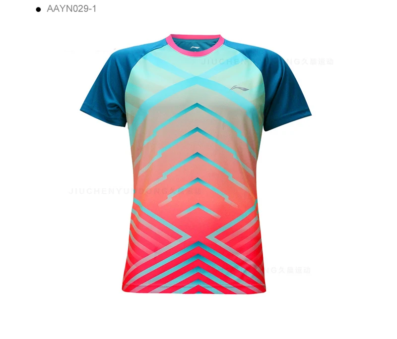 Li-Ning мужские футболки для бадминтона на сухой соревновании Топ Фитнес комфорт теннисный Тройник подкладка Спортивная футболка AAYN029 MTS2704