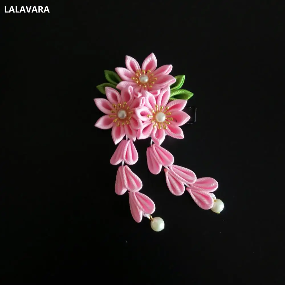 H LALAVARA 10 шт. японские кимоно заколки kanzashi цветок заколки для волос для женщин детей девочек аксессуары для волос - Цвет: H