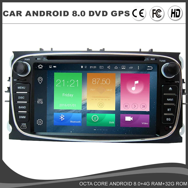 Восьмиядерный Android 8 0 автомобильный DVD GPS плеер для Ford Mondeo Galaxy S/C MAX Focus WIFI 4 Гб RAM DVR USB