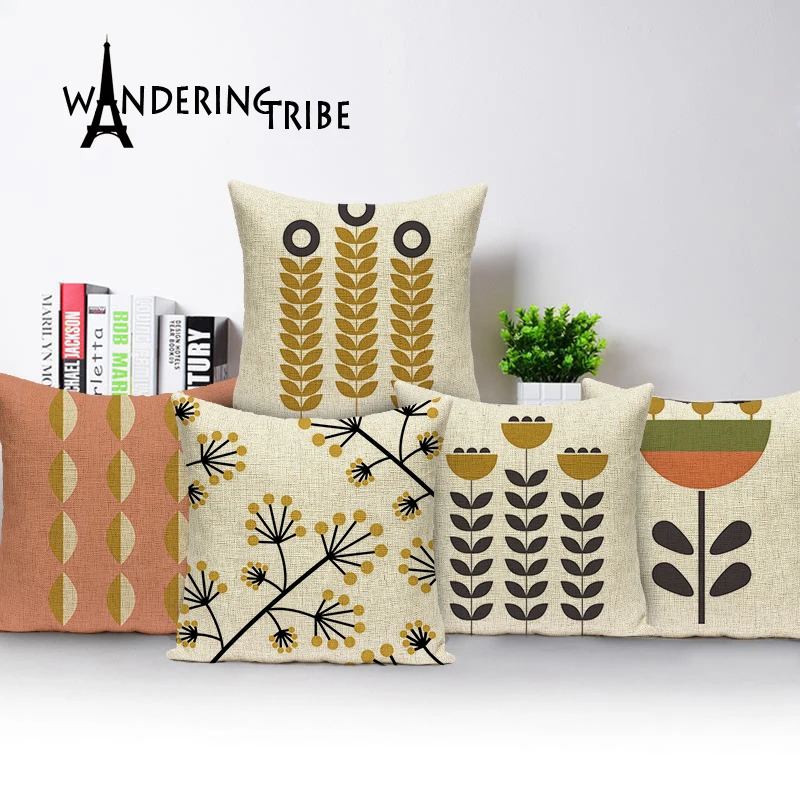 

Геометрические декоративные подушки, Наволочки на заказ, красочные подушки с растительным рисунком, Прямая поставка, наволочка