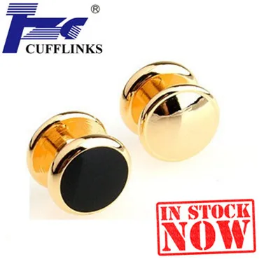 Модные золотые черные наборы серег-гвоздиков запонки 2 пары Бесплатная доставка |