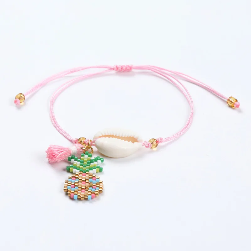 MI-B180295 SHINUSBOHO браслет детский MIYUKI Delicas ткацкий станок женский браслет ананас оболочки pulseras hombre завязанные плетеные ювелирные изделия - Окраска металла: MI-B180295