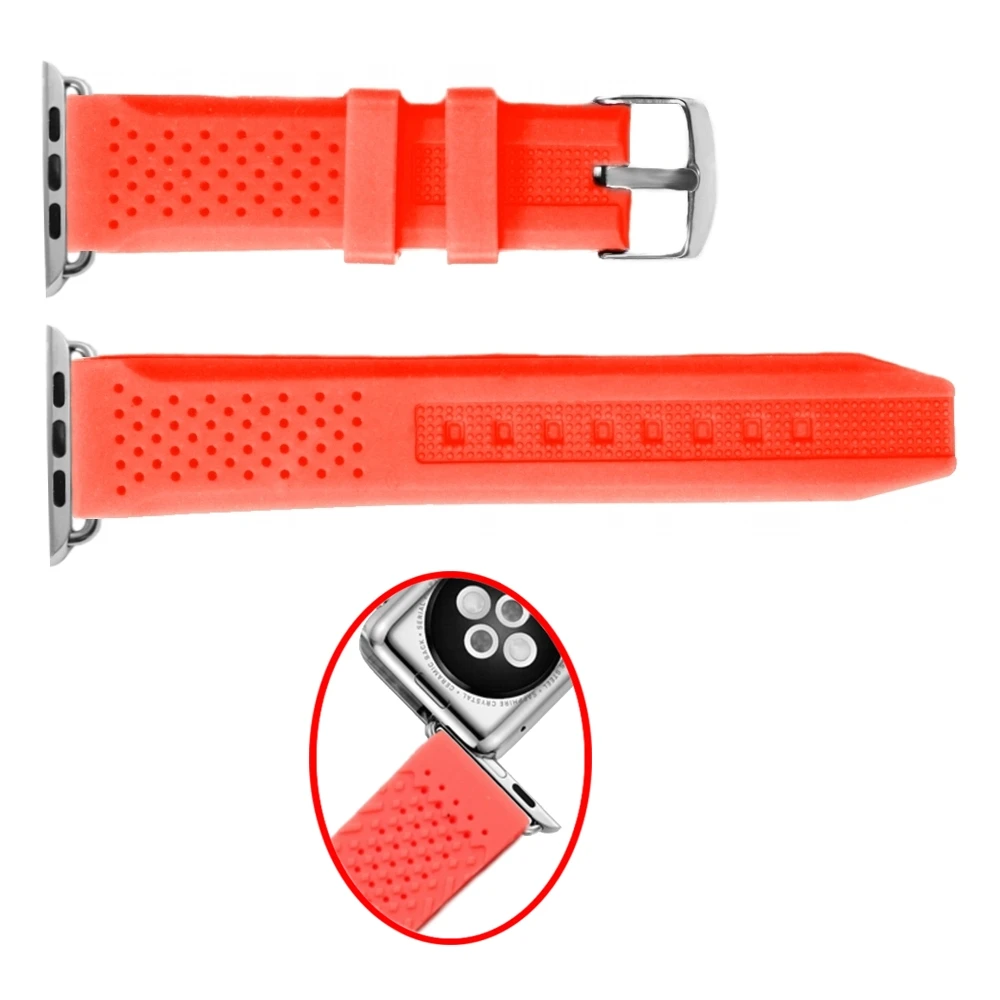 38 мм неоновый красный цвет модные силиконовые часы ремешок Замена для Apple iWatch