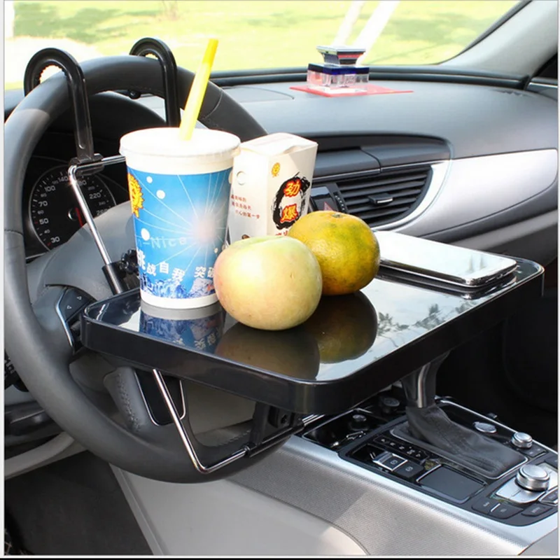 

Car Seat Steering Wheel Foldable Laptop Stand Multi-functional Food Drink Table Holder ABS + Hardware Material
