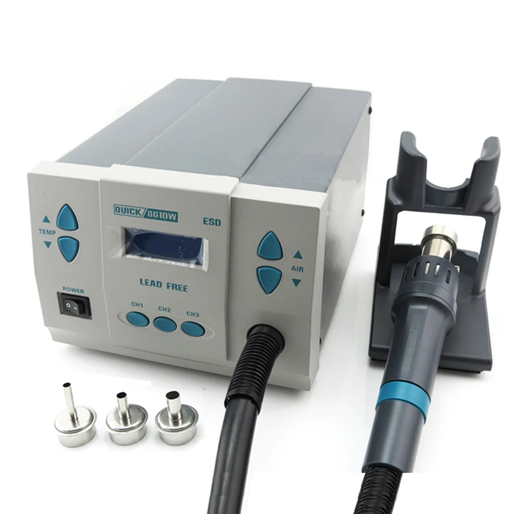 1000W Quick 861DW lead-free hot air gun soldering station Intelligent digital display BGA rework For PCB chip repair | Инструменты