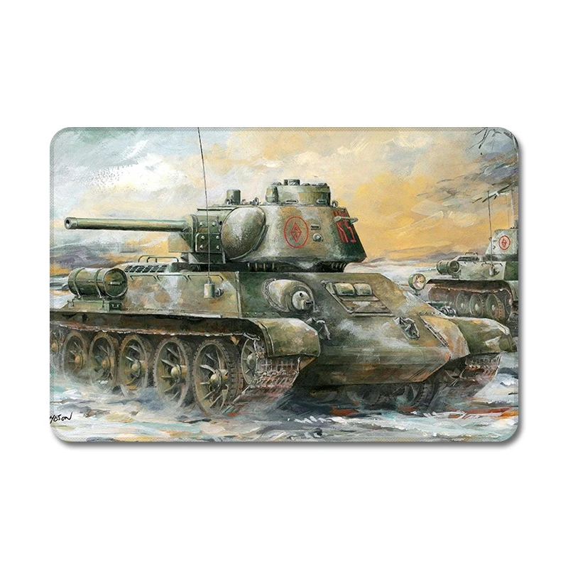 Винтажный Ретро дизайн World War 2 WWII Tanks натуральный резиновый коврик для мыши Коврик