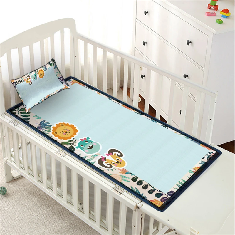 Cartoon Animal Summer Mattress Protector Cover Washable Studends Bed Topper Sheet Children Ice Silk Baby Sleeping Mat | Дом и сад