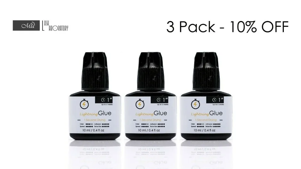 

[3 Set]10ml Mia Lightning Fusion Glue Adhesive Fast Setting Eyelash Extension