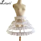 Короткая Готическая Нижняя юбка с 3 кольцами, белаячерная кринолин, Нижняя юбка для женщин