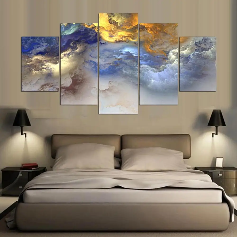 5 панелей современные картины на холсте абстрактные цвета рисование группы