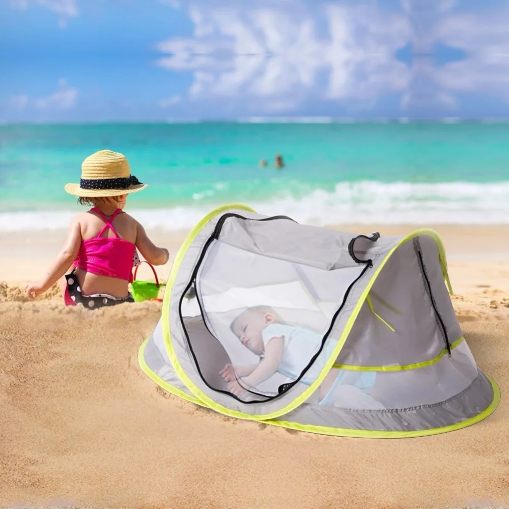 

Portable Baby Beach Tent UPF 50+ Sun Shelter Baby Outdoor Travel Bed Tent Infant Pop Up Mosquito Net Toy Tent Crib Netting