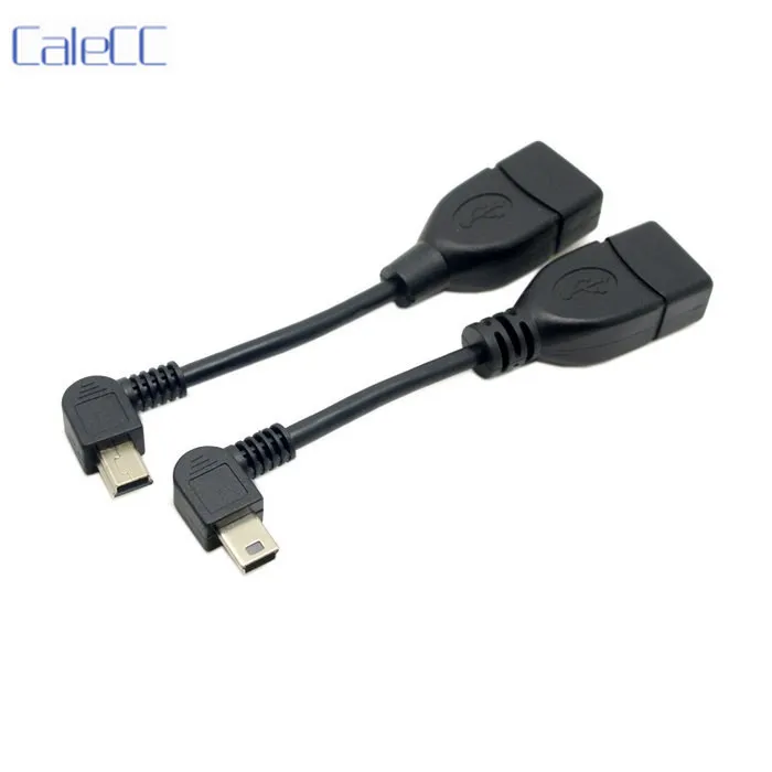 Кабель OTG с левым и правым углом 90 градусов разъемами Mini USB типа B мама 10 см 50 0 1 м 5