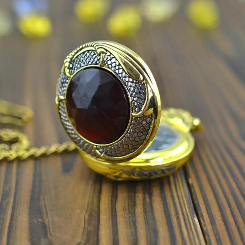New Fashion Retro Vintage Golden Dragon Pendant Quartz Pocket Watch Chain Necklace For Women Men Formal Or Casual Dressing | Наручные