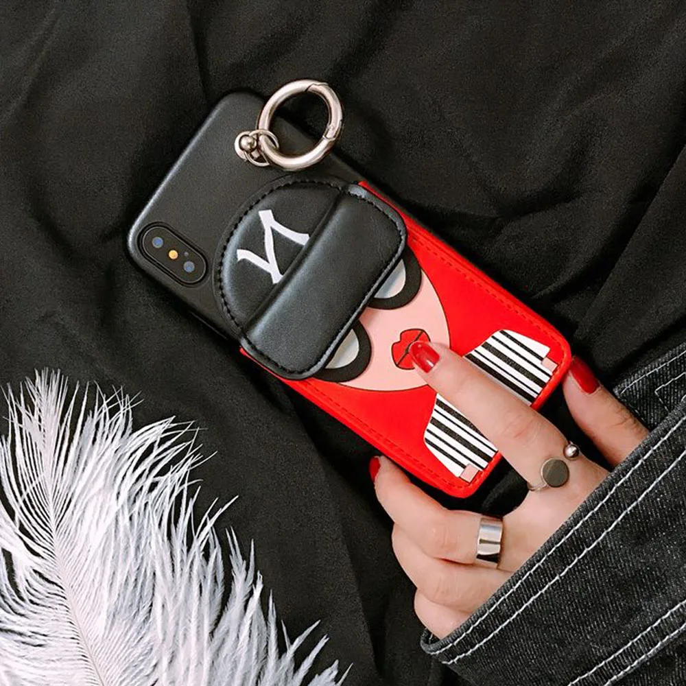 Мода богиня Роскошный чехол для iphone X чехол Крышка солнцезащитные очки карта кошелек чехол для iphone 7 8 плюс 6 6s плюс чехлы Чехлы подарок