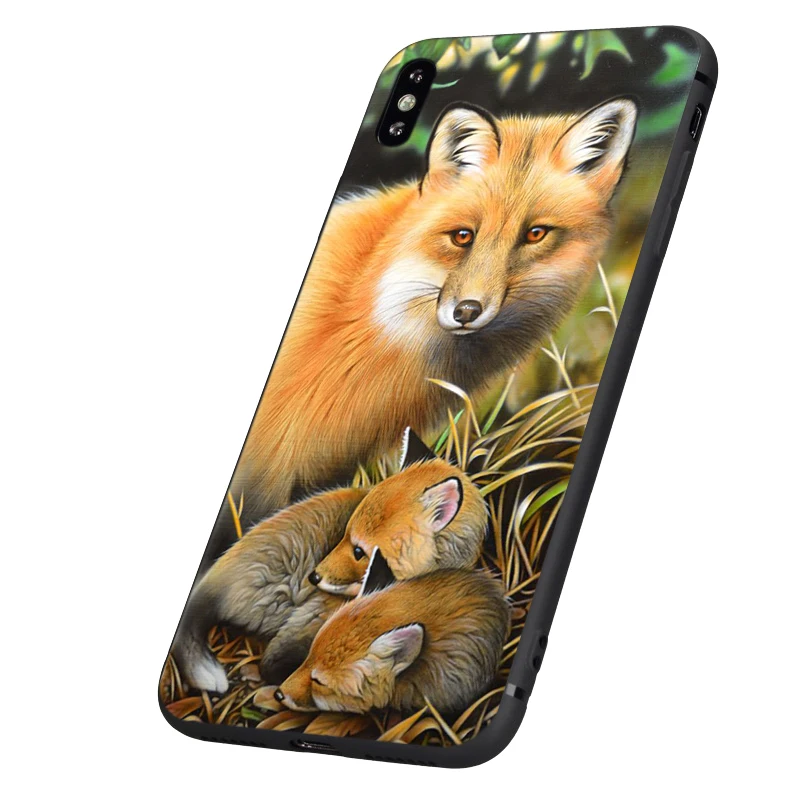 Черный чехол из ТПУ для iphone 5 5s se 6 6s 7 8 plus x 10 XR XS 11 pro MAX Модный с изображением енота