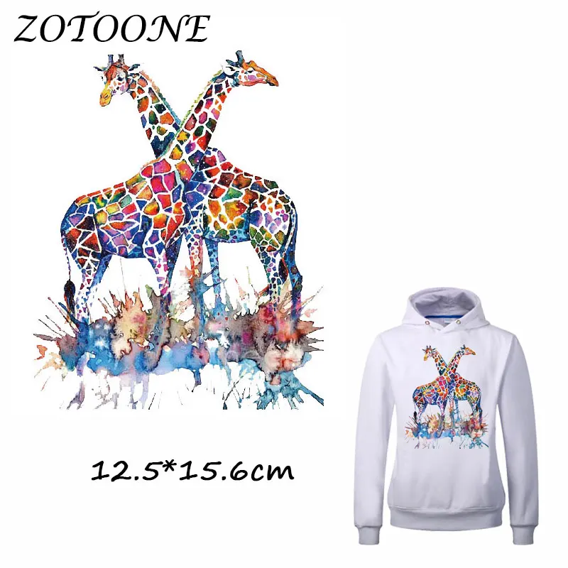 ZOTOONE Красочные Жираф патч для от одного года до четырех лет глажки рубашек на
