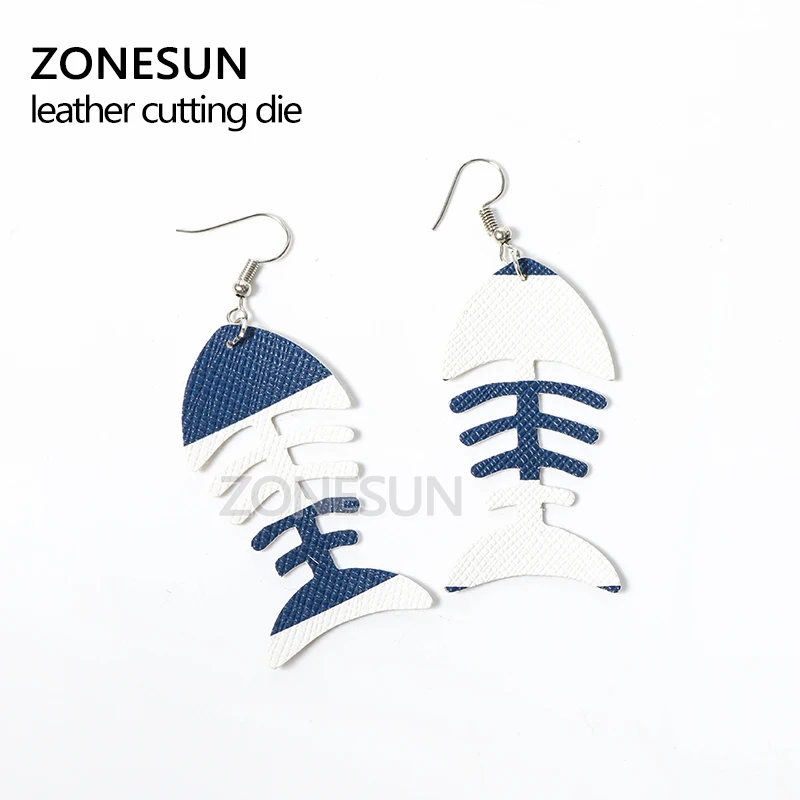 ZONESUN Fishbone пользовательские кожаные серьги для резки штамповки бумажный инструмент для штамповки для резки DIY Ножи Формы