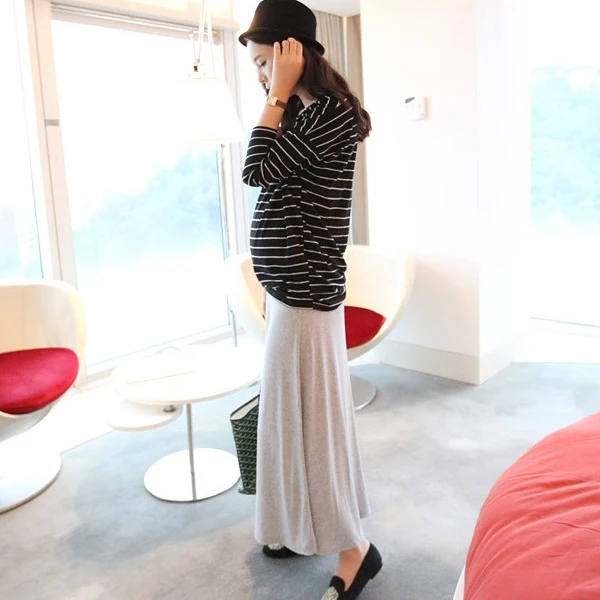 Юбка макси для беременных OkayMom длинная мягкая эластичная юбка на живот одежда мам