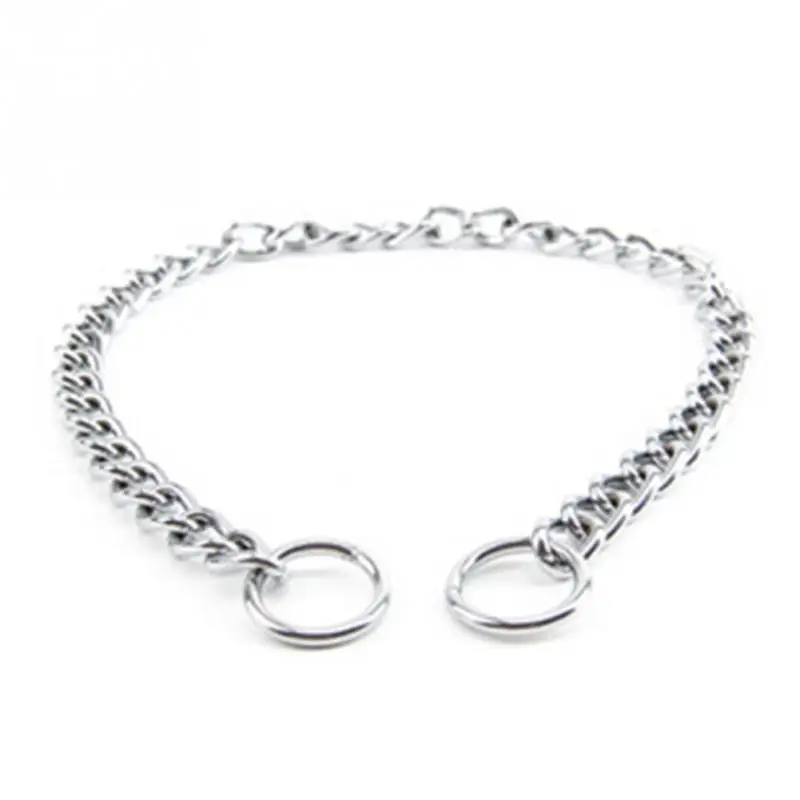 Металлический ошейник из нержавеющей стали с двойным рядом хромированных