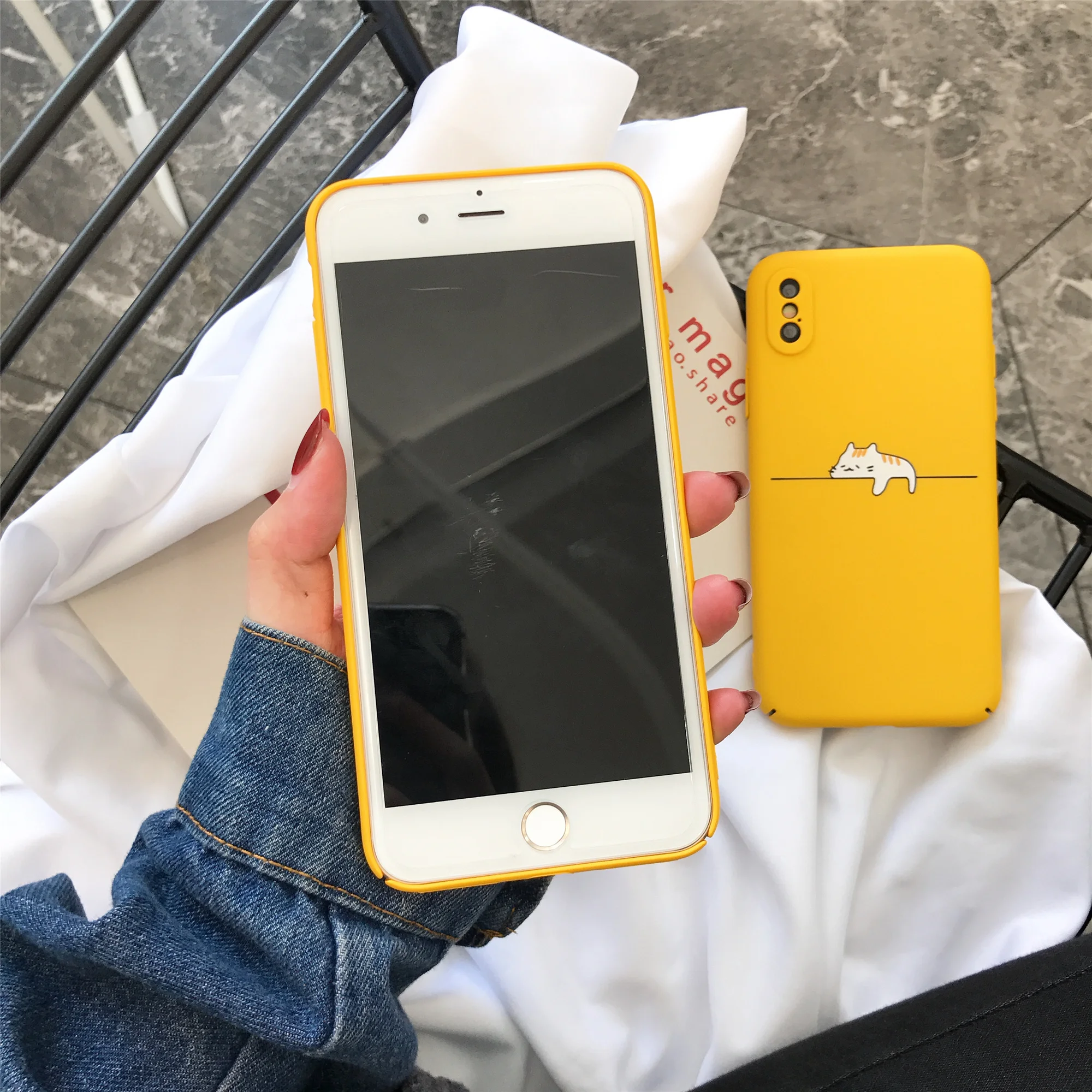 Чехол для телефона Coque Funda чехол iPhone 6 6s 7 8 X Plus Жесткий ПК XS MAX XR Желтый ленивого