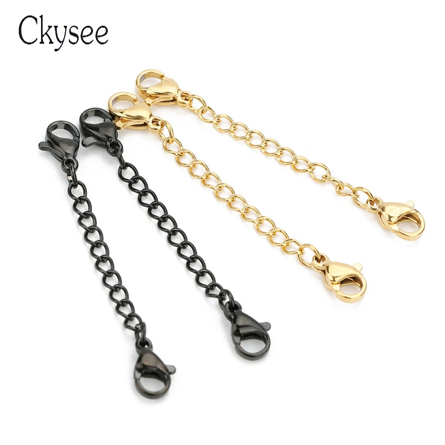 

Ckysee 5Pcs/lot Stainless Steel Necklace Extender Chain With Lobster Clasps Gold 50mm Leng Bulk Extension Chain Diy Findings
