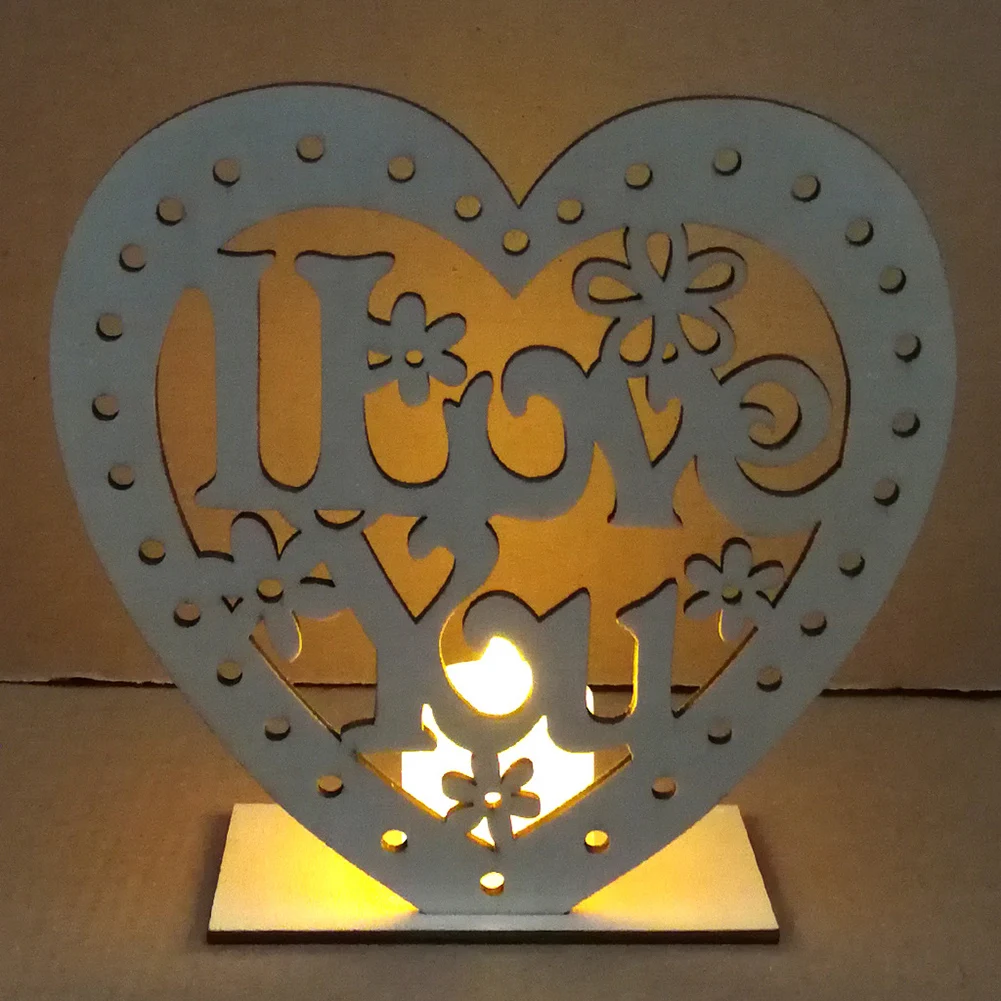 40# креативный деревянный подсвечник в форме сердца Mrs подсвечник DIY свадебные принадлежности, домашний декор
