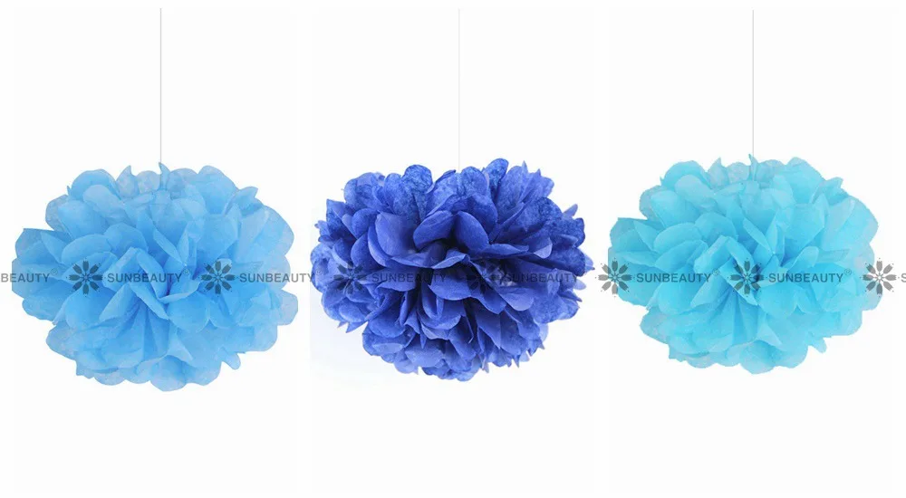 5 шт. синий оттенок (темно бирюзовый светло голубой) 15 см папиросная бумага с