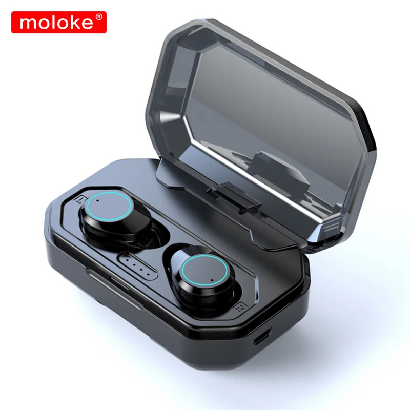 Moloke Bluetooth гарнитура TWS наушники беспроводные стерео с микрофоном и зарядным