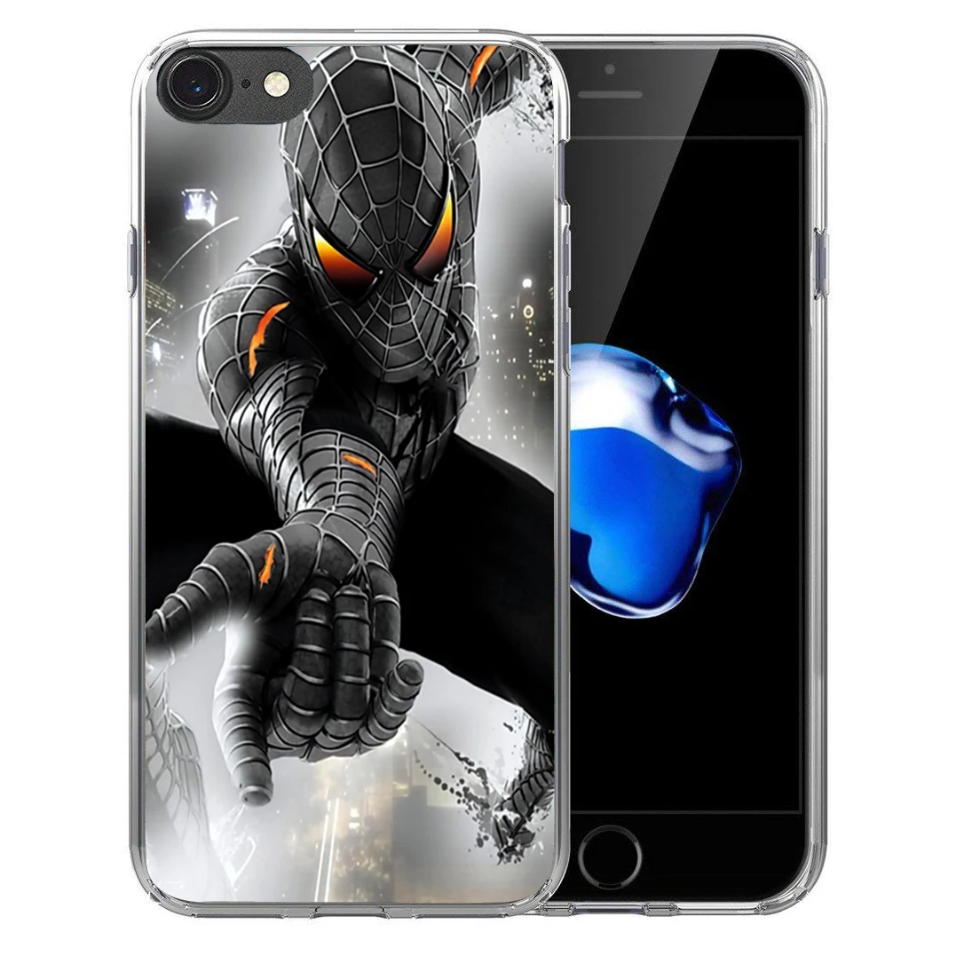 Для iPhone X 8 7 плюс 6 S 5 5S SE Мягкие силиконовые ТПУ Защитная смешной человек-паук