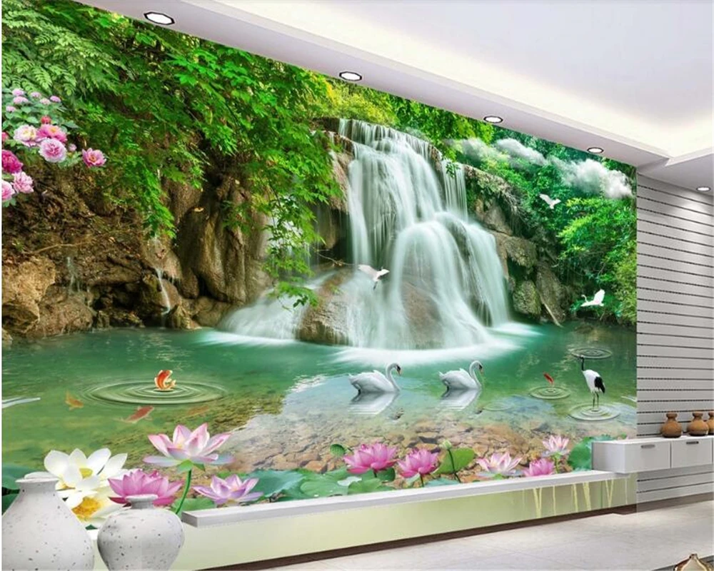 beibehang Eye-catching personality large silky 3d wallpaper stereo landscape waterfall 3D TV background wall papers home decor
beibehang Eye-catching personality large silky 3d wallpaper stereo landscape waterfall 3D TV background wall papers home decor