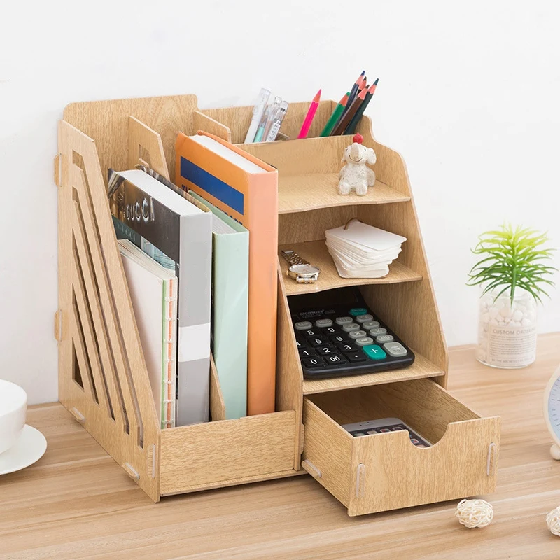 Креативные канцелярские принадлежности DIY настольный органайзер книжная полка A4