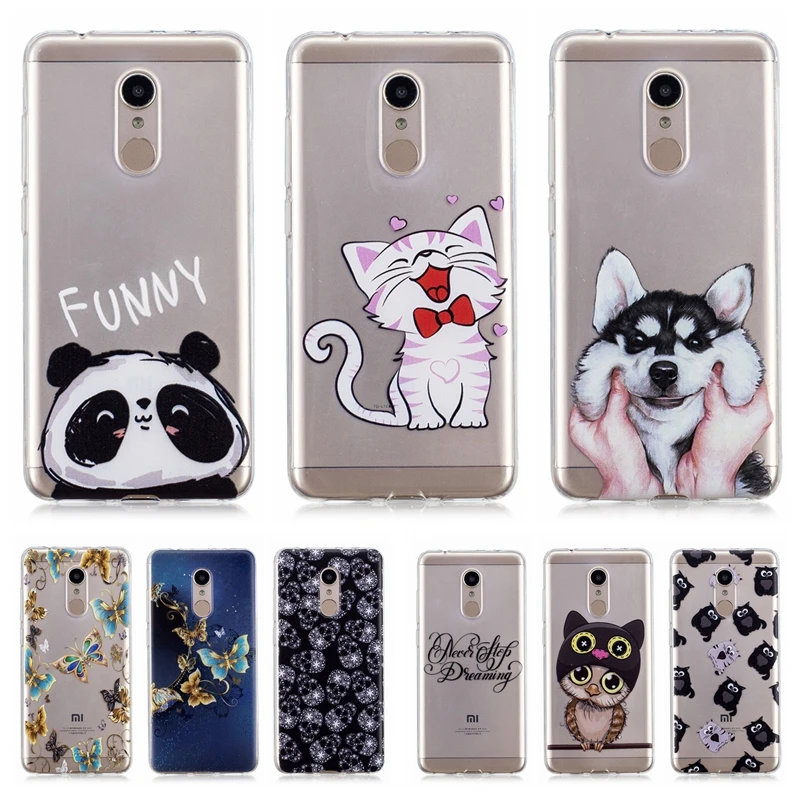 Xiaomi Redmi 5 Plus Case Cover Cartoon Panda Dog Cat Soft Silicone Phone on for Xiomi Redmi5 Women |