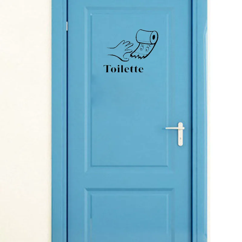 YOJA 25*19.7CM TOILETTE Fun WC Door Decoration Sticker Graphical Wall Decal Accessories Black A40244 | Дом и сад