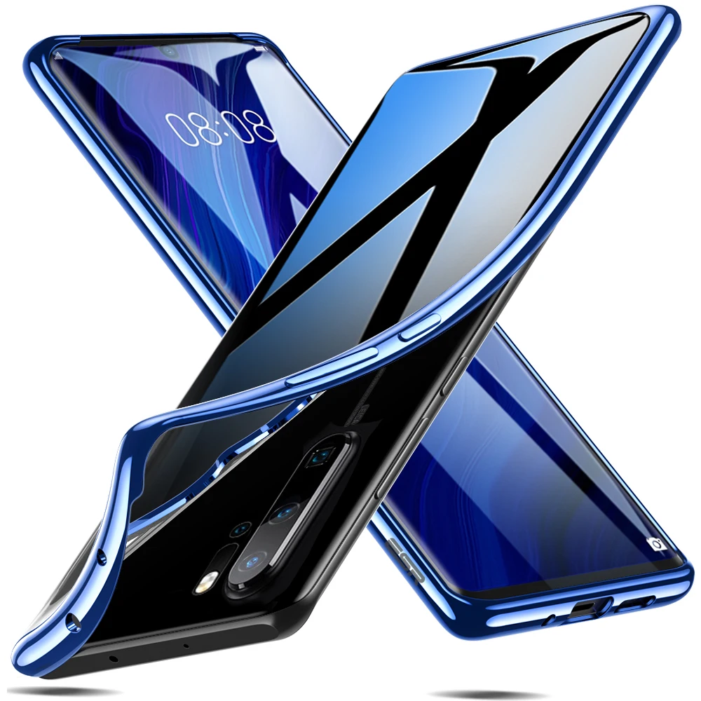 Чехол ESR для huawei P30 P30 Pro, Ультратонкий чехол, роскошный мягкий чехол из ТПУ с рамкой, прозрачный чехол-бампер для huawei P30 P30 Pro - Цвет: Blue