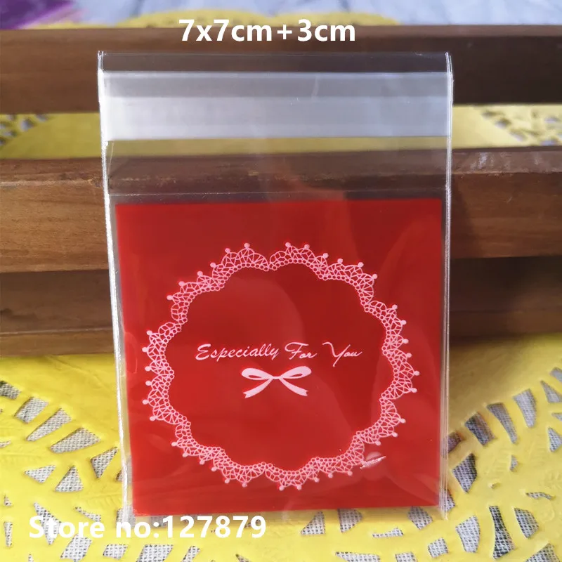 100 шт Мини кружевные пластиковые пакеты для упаковки печенья вечерние