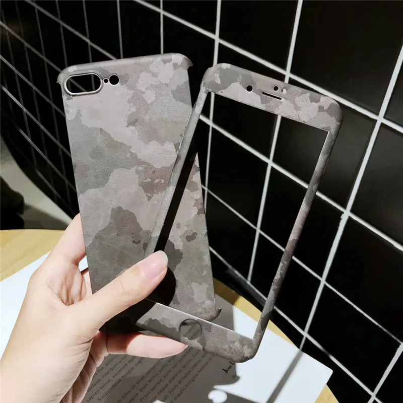 360 полный защитный чехол для телефона iPhone 7 8 plus 6 6s 5 5S SE армейский камуфляжный X XR XS