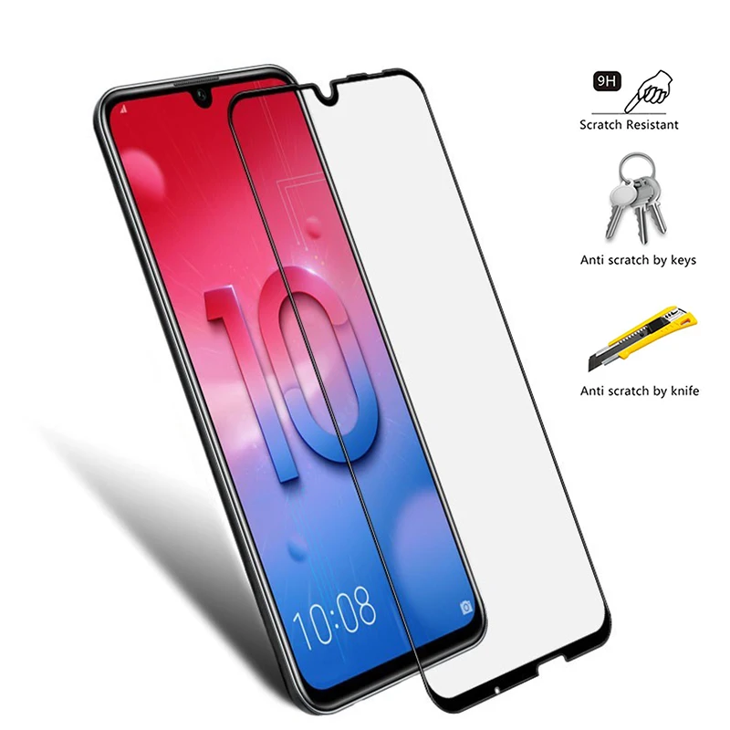 2 шт. закаленное стекло для Huawei Honor 8x Защитное 10 9 lite Полное покрытие защита экрана