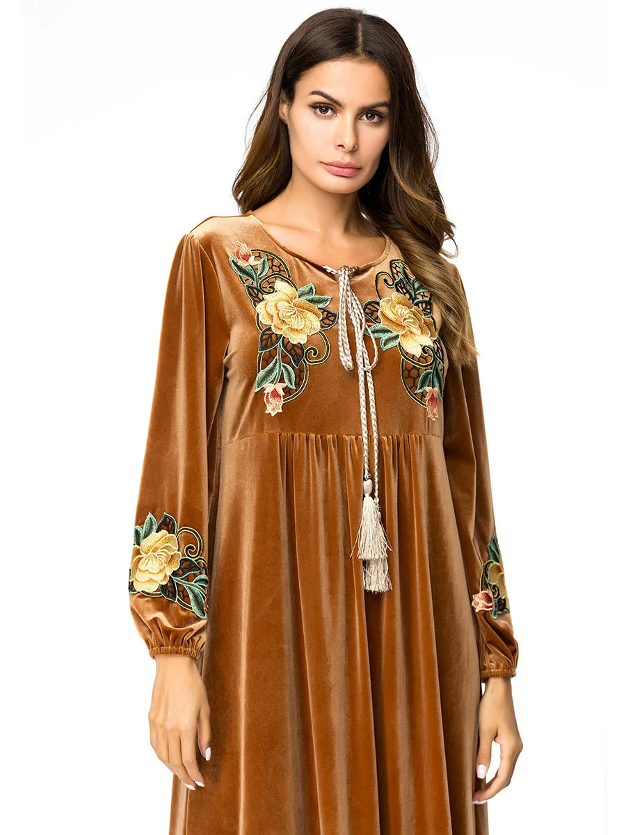 Модное Длинное Платье в полоску длинное платье Туника мусульманское кимоно