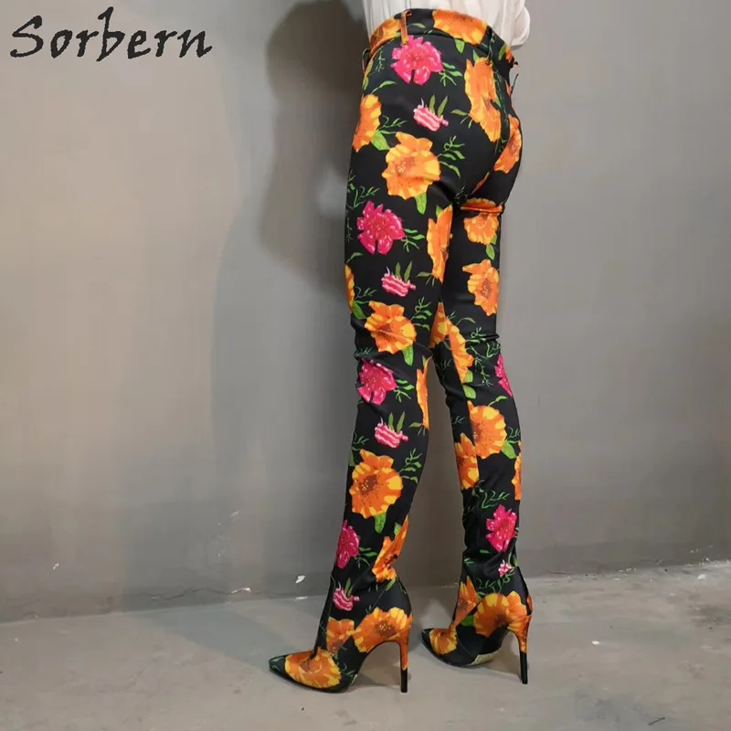 Сапоги с высокой талией orbern высокие сапоги на шпильках острым носком заказ