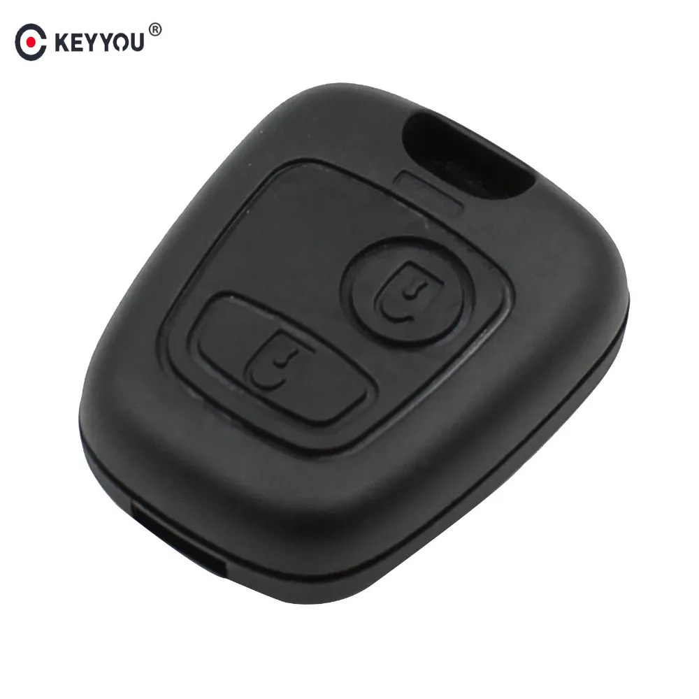 Чехол KEYYOU для дистанционного ключа с двумя кнопками Peugeot 107 207 307 407 406 806 Citroen C1 C2 C3 C4